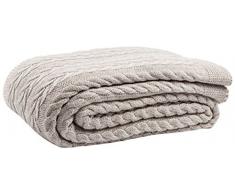 Plaid und Decken by Homemania ca15002 Decke, Material Kunststoff, Natur, Doppelbett King Size, 240 x 220 x 0,1 cm