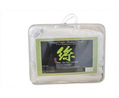 Deluxe Schmusetuch aus 100 % natürlicher, grüner Tussah-Seidenfüllung, für den Sommer King weiß