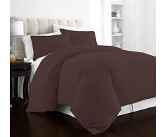 Beckham Hotel Collection Luxus Weiche gebürstete 2100 Serie Mikrofaser Bettbezug Set – Hypoallergen, baumwolle, braun, Twin/TwinXL