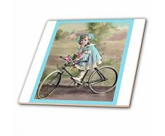 3dRose CT 7423 _ 4 Mädchen und Ihr Bike-Ceramic Fliesen, 12 Zoll