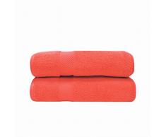 Superior - Kollektion, superweiches und saugfähiges Handtuchset, Baumwolle, korallfarben, 3-teilig