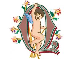 Indigos 4051719703634 Wandtattoo MF059 Q wundervolles Ornament Engel Tribal Buchstabe 40 x 35 cm