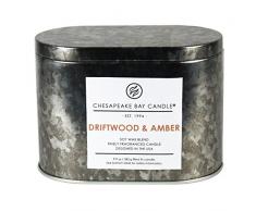 Chesapeake Bay Kerze in Dose, Duftkerze mit doppeltem Docht, Treibholz und Bernstein