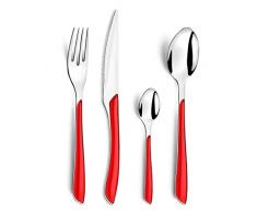 Amefa ECLAT Besteckset, mehrteilig, ABS Edelstahl, rostfrei, rot, Ménagère 32 couverts pour 8 personnes