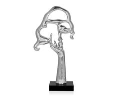 Arte Dal Mondo Viso Di Donna Astratto Small Harz Skulptur, Marmor, Silber