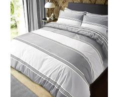 Sleepdown Bettwäsche-Set für Einzelbett, Baumwolle Polyester, grau, Super King