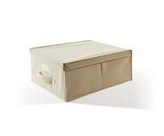 Perfetto Più EasyBox Aufbewahrungsbox aus Kunststoff, Stoff, naturfarben, 36 x 48 x 19 cm