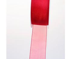 Deko und Band 53736 - Organzaband mit Webkante - 38mm 50m col. 65 rot - 53736-38-50-65