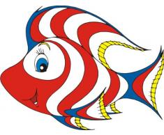 Indigos 4051719831528 Wandtattoo ME170 stylischer bunter Fisch Wasser Karpfen Angel 80 x 61 cm