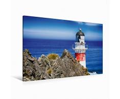 Premium Textil-Leinwand 120 x 80 cm Quer-Format Ein Bild aus dem Kalender Leuchttürme - Maritime Baken an der Küste | Wandbild, HD-Bild auf Keilrahmen, Fertigbild auf hochwertigem Vlies, Leinwanddruck von Christian Bosse