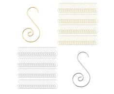 Winterworm 160 Stück silberfarbene und goldene Edelstahl Weihnachtsdekoration Kleiderbügel Haken Weihnachtsbaum Dekoration Aufhänger Weihnachtsdeko S-Haken