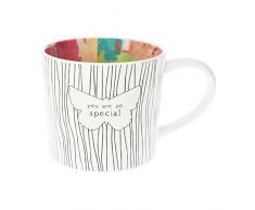 Pavilion Gift company 87504 You Are So Special Kaffeetasse mit geprägtem Schmetterling und Regenbogen-Streifen, 473 ml, Steingut, weiß
