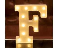 Focux LED Festzelt, Buchstabenbeleuchtung Alphabet beleuchtet Schild für Nachtlicht Zuhause, Party, Geburtstag, Hochzeit, Bar, Dekoration LED Brief, batteriebetrieben, Weihnachtsdekoration, Bar F