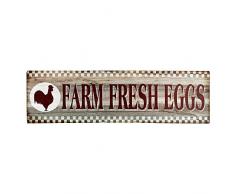 Barnyard Designs Farm Fresh Eggs Retro Vintage Blechschild Bar Country Home Decor 40 x 10,2 cm