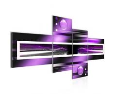 Bilder Abstrakt Wandbild 200 x 100 cm Vlies - Leinwand Bild XXL Format Wandbilder Wohnzimmer Wohnung Deko Kunstdrucke Violett 4 Teilig - MADE IN GERMANY - Fertig zum Aufhängen 101941c