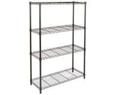 AmazonBasics Lagerregal mit 4 Regalböden, bis zu 160 kg pro Regalboden, Schwarz