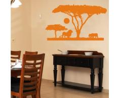 INDIGOS 4052166116169 Wandtattoo w552 Afrika / Steppe Wandaufkleber 120 x 66 cm, orange