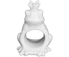 Holst Porzellan PSFR 005 Serviettenring Frosch, weiß, 6 x 6 x 9.5 cm, 6 Einheiten