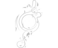 INDIGOS 4051095040347 Wandtattoo W343 Ranken Pflanzen Wandauskleber in 3 Größen, 80 x 45 cm, silber