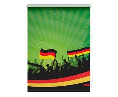 Lichtblick Rollo Klemmfix, 45 x 150 cm mit Motiv Deutschlandfahne - Grün Montage ohne Bohren, moderner Sicht-und Sonnenschutz, Motivrollo, lichtdurchlässig & Blickdicht