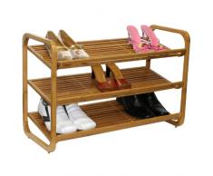 Star Oceanstar 3 Etagen Schuhregal Bambus, Natur