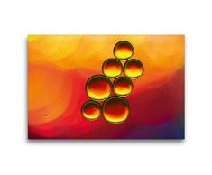 Premium Textil-Leinwand 75 x 50 cm Quer-Format Farbrausch mit Öl und Wasser 01 | Wandbild, HD-Bild auf Keilrahmen, Fertigbild auf hochwertigem Vlies, Leinwanddruck von Veronika Rix