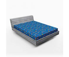 Ambesonne Surf Spannbettlaken, Frauen Surfer im Bikini auf Meereswellen Art Deco Stil Muster Sommer Aktivität Hobby, Weicher Dekostoff Bettwäsche Rundum Elastische Tasche, Mehrfarbig Queen Multi 1