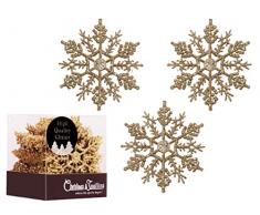 Weihnachten Traditions 10,2 cm Blättern Schneeflocke Ornaments Baumschmuck Zum Aufhängen (Set 28 Stück) Gold
