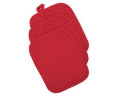 DII 100% Baumwolle, versteppt Pocket Topflappen, Set of 3, Tango Rot