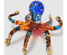 ThaiCarv Schöne Kunst Farbe Mundgeblasenes Glas, Octopus Figur für Dekoration