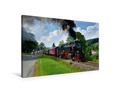 Calvendo Premium Textil-Leinwand 90 cm x 60 cm quer, Harzquerbahn bei Sorge | Wandbild, Bild auf Keilrahmen, Fertigbild auf echter Leinwand, Leinwanddruck Menschen Menschen