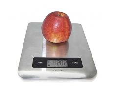 Vin Bouquet FIH 027 - Digitale Küchenwaage aus Edelstahl bis max. 5 kg, einschließlich Batterie, edelstahlfarben und schwarz