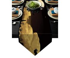 Leinen Jute, Tischläufer Kommode Schals, Küche Tischläufer für Dinnerurch, Urlaub, Partys, Hochzeit, Events, Dekor 13 By 70 Inch Multi-5