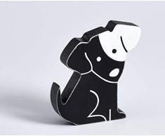 Dekofigur Hund, schwarz, Höhe 10 cm