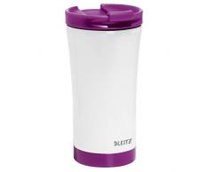 Leitz WOW Thermobecher, Edelstahl, Wärmeisolierend für Warm- und Kaltgetränke, Wiederverwendbar, Lila, 90140062