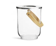 Sagaform Windlicht Glas mit Holzgriff, transparent, One Size