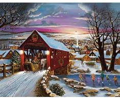 Adventskalender mit überdeckter Brücke (Countdown bis Weihnachten)