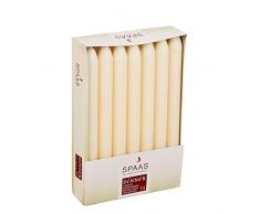 Spaas 14 Spitzkerzen 21/220 mm, ± 8 Stunden, ohne Duft, elfenbeinfarben, Paraffinwachs, D 21 mm x H