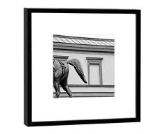 COGNOSCO - Fotografie im Holzrahmen: Alte Staatsgalerie Stuttgart - Fotodruck - Format 27 x 27 cm - Rahmenfarbe schwarz - Hochwertiges Wandbild, Geschenkidee oder Souvenir aus aus Baden-Württemberg