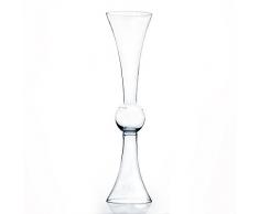 WGVI Trumpt Glass Vasen, Glas, farblos, 6x24H