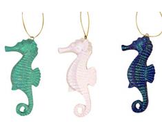 Wowser Christbaumschmuck, Seepferdchen, Kunstharz, 3er-Set