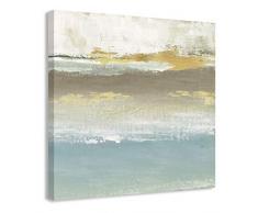 Casa Fine Arts Soft Solace Detail II Leinwandbild, abstrakt, Pastellblau und Gold, mehrfarbig Abstrakt 36 x 36 mehrfarbig