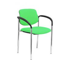 Piqueras Y Crespo (PIQU7) Fester Stuhl Villalgordo Bali Pistacho Gestell Chrom mit Armen Büro, Einheitsgröße