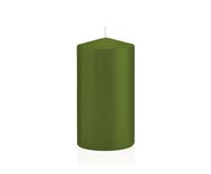 Wiedemann Stumpenkerzen in Cellophan, Wachs, Olive, 15 x 8 cm, 6-Einheiten
