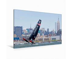 Premium Textil-Leinwand 120 x 80 cm Quer-Format AC45f, Americas Cup World Series 2016, New York, ORACLE Team USA | Wandbild, HD-Bild auf Keilrahmen, Fertigbild auf hochwertigem Vlies, Leinwanddruck von Jens Hoyer