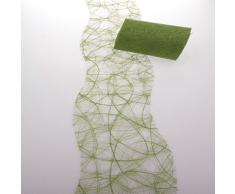 Deko AS GmbH Sizoweb Tischband Wellenschnitt Olive ca 12,5 cm Rolle 25 Meter 64W 029-R