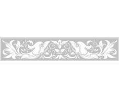 INDIGOS 4051095031017 Wandtattoo w271 Blumen, Vogel 120 x 24 cm, silber