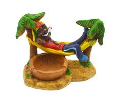 Rasta-Figur Aschenbecher – Hängematte ruhend Rasta Palme Rauchen Marihuana Gelenk Aschenbecher – Unkraut-Hanf-Topf Cannabis Partyzubehör