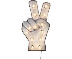 Kare Design Leuchtobjekt Peace, Wandleuchte, Designleuchte, Wandobjekt, Wandschmuck Licht, Dekoleuchte Grau, Wanddekoration (H/B/T) 71x40x9cm