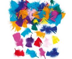 Baker Ross Deko-Federn - zum Basteln für Kinder - ideal als Dekoration zum Karneval für Masken und Karten - 130 Stück